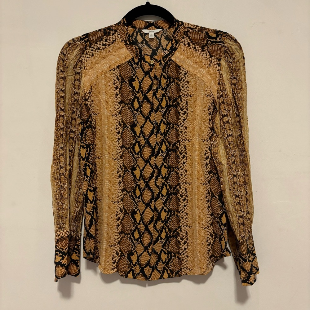 Joie snake print viscose blouse